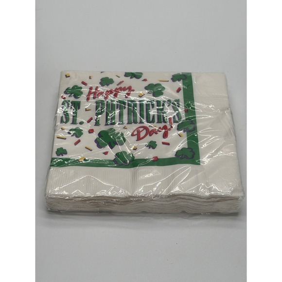 Paper Art Other - Paper Art Happy St Patricks Day Luncheon Napkins 24 Count 2 Ply Shamrock White